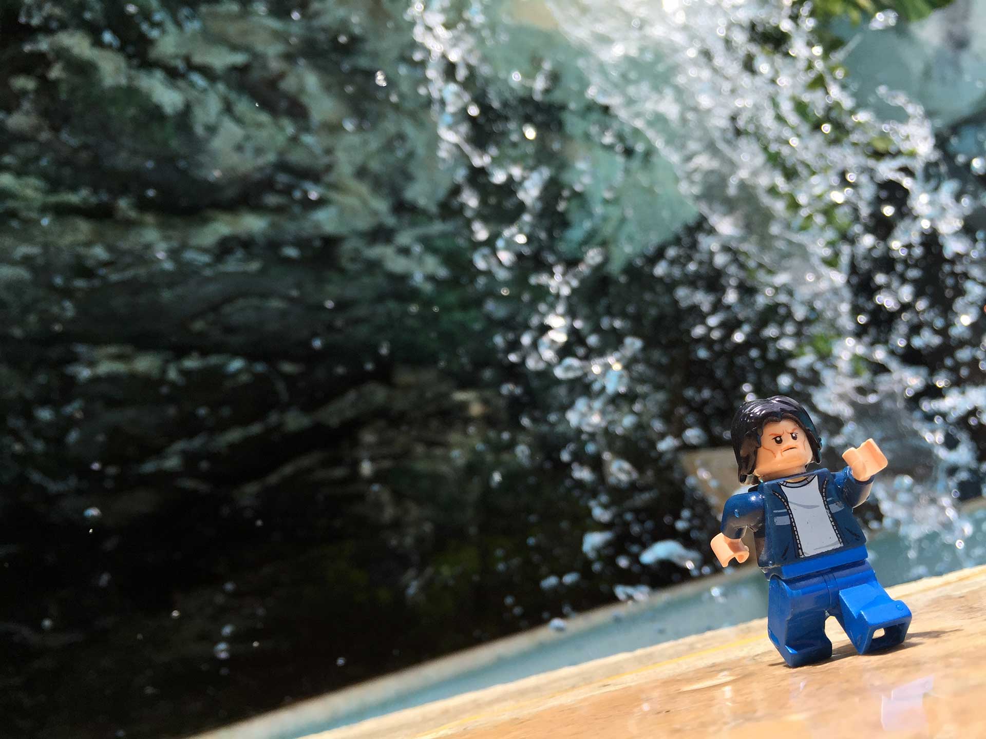 Lego Uncle Jim at the Waterfall